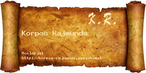 Korpos Rajmunda névjegykártya