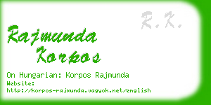 rajmunda korpos business card